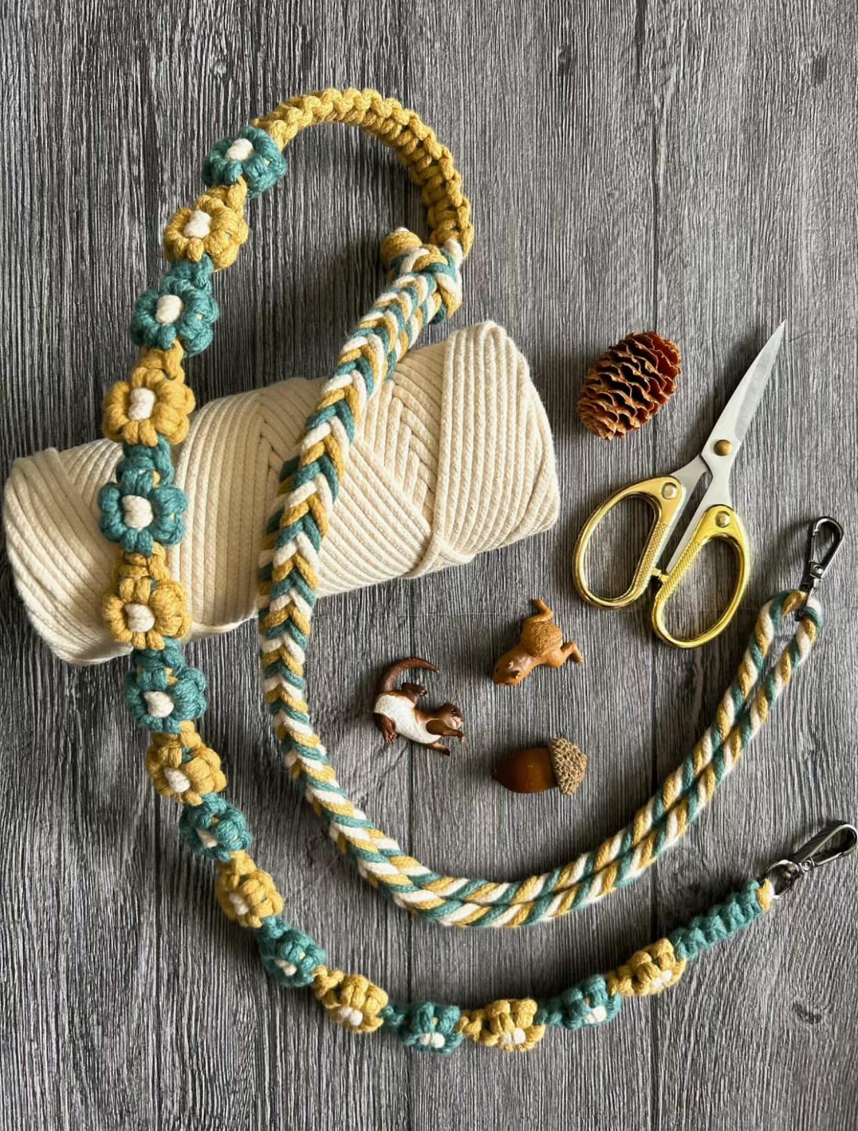 Colorful macrame cord